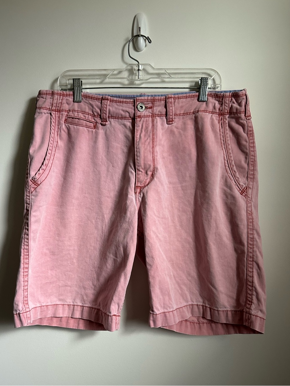 Lee Dungarees Chino Shorts Men’s 34 Pink Flat Front Cotton Casual Preppy